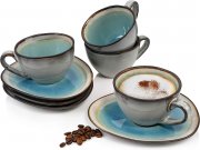 S&auml;nger Capri 8-teiliges Kaffeetassen Set aus Steingut