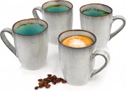 S&auml;nger Capri PREMIUM COLLECTION 4-teiliges Kaffeebecher Set aus Steingut