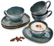 S&auml;nger Darwin 8-teiliges Steingut Kaffeetassen Set