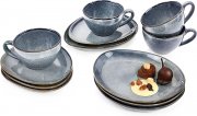 S&Auml;NGER Darwin Kaffeeservice im Vintage Design aus Steingut f&uuml;r 4 Personen