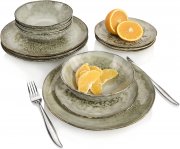 S&auml;nger Pompei 12-teiliges Tafelservice aus Steingut f&uuml;r 4 Personen im Vintage-Design