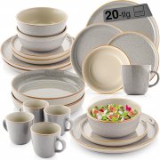 S&auml;nger Rio VALUE COLLECTION 20-teiliges Geschirr Set Perlgrau aus Steingut
