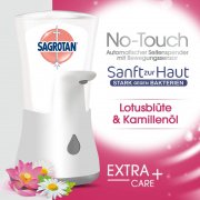 Sagrotan No-Touch Automatischer Seifenspender inkl. Nachf&uuml;ller Lotusbl&uuml;te & Kamillen&ouml;l