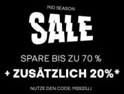 Sale mit bis zu 70% Rabatt + zus&auml;tzlich 20% Rabatt + kostenlose Lieferung auf alle Bestellungen