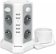 Sameriver 8-fach Steckdosenturm mit 5 USB-Anschl&uuml;ssen