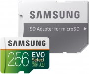 Samsung EVO Select 256 GB microSD 100MB/s Full HD & 4K UHD Speicherkarte inkl. SD-Adapter