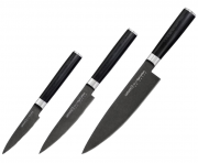 Samura Mo-V Black Stonewash 3-teiliges Messerset