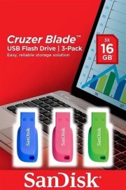 SANDISK Cruzer Blade 3er Pack USB-Sticks mit je 16 GB
