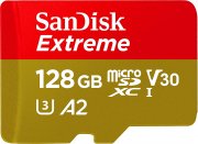 SanDisk Extreme 128 GB microSDXC-Speicherkarte mit SD-Adapter