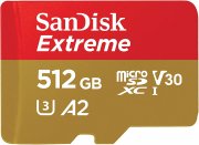 SanDisk Extreme microSDXC UHS-I Speicherkarte 512 GB + Adapter und RescuePRO Deluxe Software