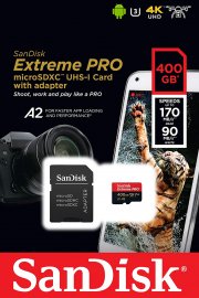 SanDisk Extreme Pro 400GB microSDXC Memory Card + SD Adapter