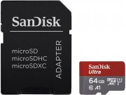 SANDISK Ultra Micro-SDXC Speicherkarte, 64 GB, 100 MB/s, Class 10