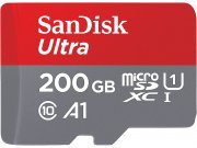 SanDisk Ultra microSDXC, 200GB, U1, 100MB/s, A1, mit Adapter