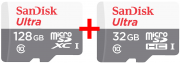 SANDISK Ultra Speicherkarte mit 128 GB + SANDISK Ultra Speicherkarte mit 32 GB