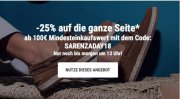 Sarenza: 25 % Rabatt auf viele Artikel ab 100 &euro; Bestellwert dank Gutscheincode