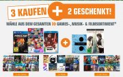 Saturn: 3 kaufen + 2 geschenkt (Games, Filme, Musik)