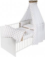 Schardt Komplettbett Classic White Big Stars beige 70 cm x 140 cm 