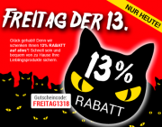 Schaurige 13% Rabatt zum Freitag den 13. bei Weltbild absahnen! Daheim bleiben und shoppen!