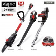 Scheppach Akku-Gartenset GS20-3Li mit Heckenschere, Hochentaster und Laubbl&auml;ser