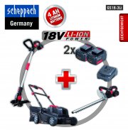 Scheppach GS18-3Li Akku-Rasentrimmer + Akku-Heckenschere + Akku-Rasenm&auml;her bei Netto f&uuml;r 144,25 Euro