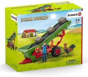 SCHLEICH 42377 Heuf&ouml;rderband mit Bauer Figur, Mehrfarbig