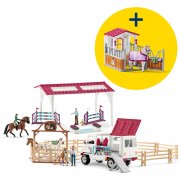 Schleich 72140 Fitness-Check vor dem gro&szlig;en Turnier + 42368 Pferdebox mit Lusitano Stute