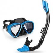 Schnorchelmaske mit Anti-Fog Taucherbrille und Dry Schnorchel inkl. Ausblasventil 19,99&euro;