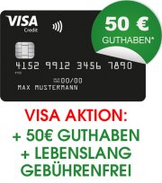 Kein Scherz! 50&euro; geschenkt! Lebenslang geb&uuml;hrenfreien VISA in Schwarz + 50&euro; + Cashback!!