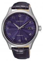 Seiko Herren Analog Automatik Uhr mit Leder Armband SRPC21K1