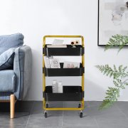Servierwagen mit Bremse Golden+Schwarz