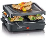 SEVERIN Mini Raclette-Grill, kleines Raclette mit antihaftbeschichteter Grillplatte