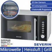 Severin MW 7865 Mikrowelle mit Hei&szlig;luft, Grill und Pizzafunktion