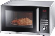 Severin MW 9675 Mikrowelle (800 Watt, 23 Liter, Grill und Umluft) silber