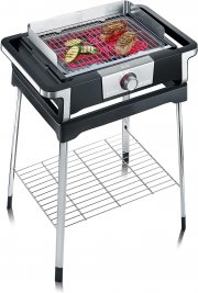 Severin PG 8117 Senoa Boost S Elektrogrill mit Standuntergestell f&uuml;r drinnen und drau&szlig;en