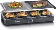 Severin RG 2371 Raclette-Grill mit Naturgrillstein und Grillplatte f&uuml;r 8 Personen