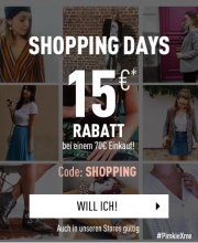Shopping Days bei Pimkie 15&euro; Rabatt bei 70&euro; Einkaufswert