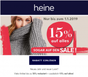 Sichern Sie sich Ihren 65 % Rabatt Vorteil* bei Heine Mode 