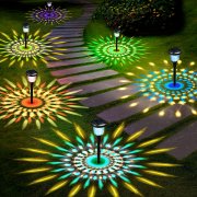 Sidsys 8er-Pack bunte Solar LED Gartenleuchten f&uuml;r den Au&szlig;enbereich