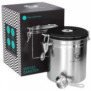 SILBERNE KAFFEEDOSE - aus Edelstahl mit Deckel und Aromaverschluss f&uuml;r 20,79&euro; statt 24,47&euro;