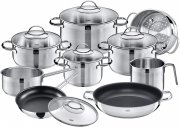 Silit Achat Topfset 10-teilig, T&ouml;pfe mit Glasdeckel, Edelstahl poliert