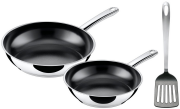 Silit Talis Set mit 2 Edelstahl Bratpfannen 24 und 20 cm + Pfannenwender