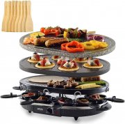 Silva Schneider PK-RK 083 Raclette-Grill mit Grillstein und 2 antihaftbeschichteten Grillplatten