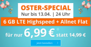 Sim.de Oster-Special: 6 GB LTE + Fest und Mobilfunk Flat + SMS Flat f&uuml;r 6,99&euro;/mtl. statt 14,99&euro;/mtl.