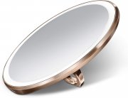 simplehuman, 10cm Sensorspiegel kompakt, 3-fache Vergr&ouml;&szlig;erung, Edelstahl ros&eacute;gold