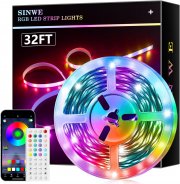 SINWE 10 Meter Smart RGB LED Streifen mit Musik Sync, Fernbedienung und App-Steuerung