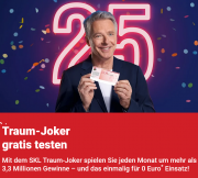 SKL Traum Joker Monats-Los Gratis - Gewinnt bis zu 500.000 &euro;, Autos, Reisen, Goldbarren und mehr