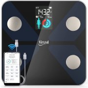 Slimpal digitale Bluetooth K&ouml;rperfettwaage mit gro&szlig;em Display und App