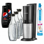 SODA STREAM CRYSTAL 2.0 WASSERSPRUDLER + 3 X KARAFFEN + 2 X PEPSI MAX + CO2 f&uuml;r 99,99&euro;