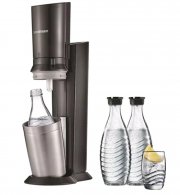 SODASTREAM 1216513490 Crystal 2.0 + 3 Glaskaraffen Wassersprudler Titan