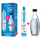 SodaStream Co&sup2; Zylinder + Glaskaraffe f&uuml;r Wassersprudler Crystal